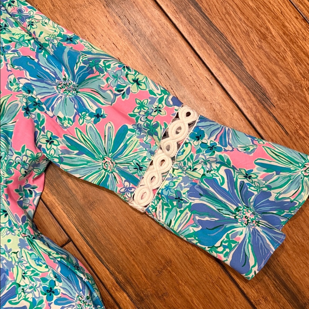 Lilly Pulitzer Pink Blue Green Floral Tunic Dress - Picture 4 of 9